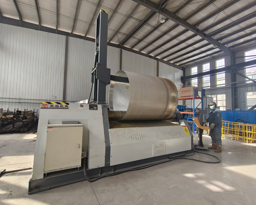 Manufacturing with CNC rolling machine.